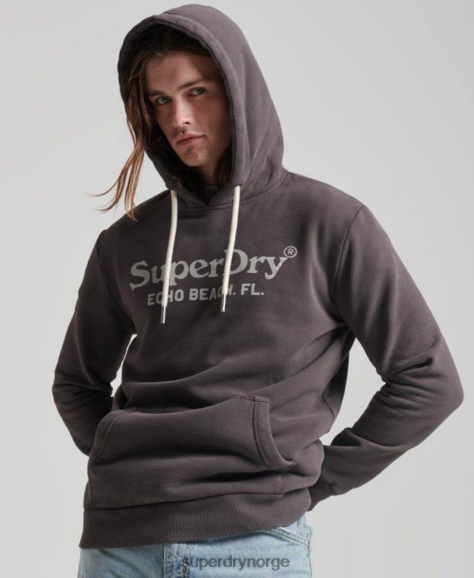 Superdry mørk grå klær 86P46D508 vintage spillested klassisk hettegenser menn