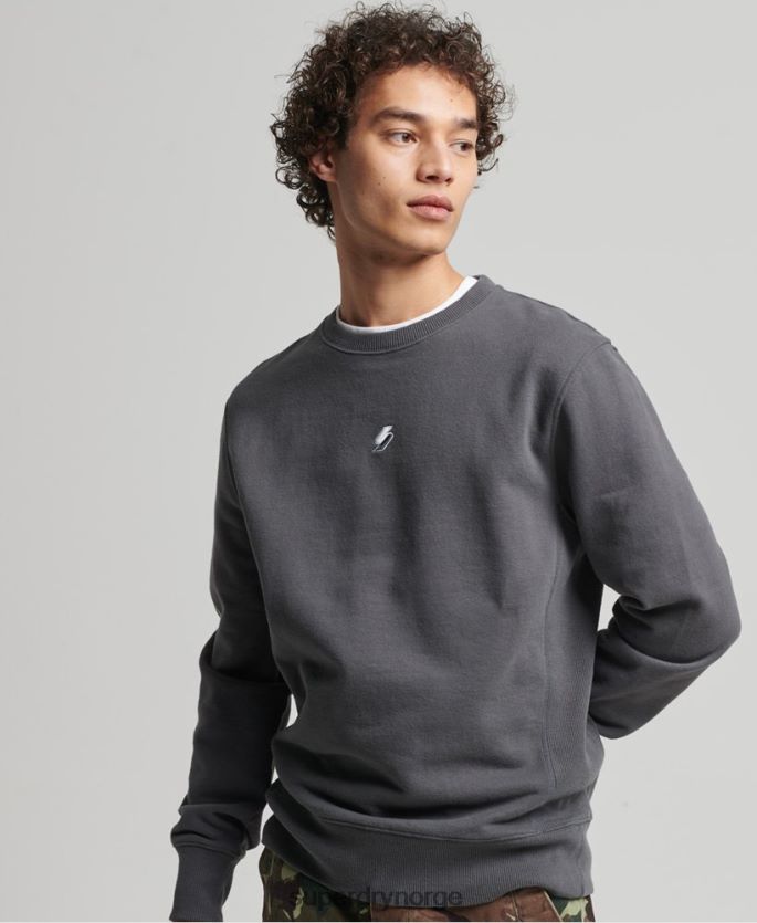 Superdry mørk grå klær 86P46D5125 kode lineær genser for løs mannskap menn