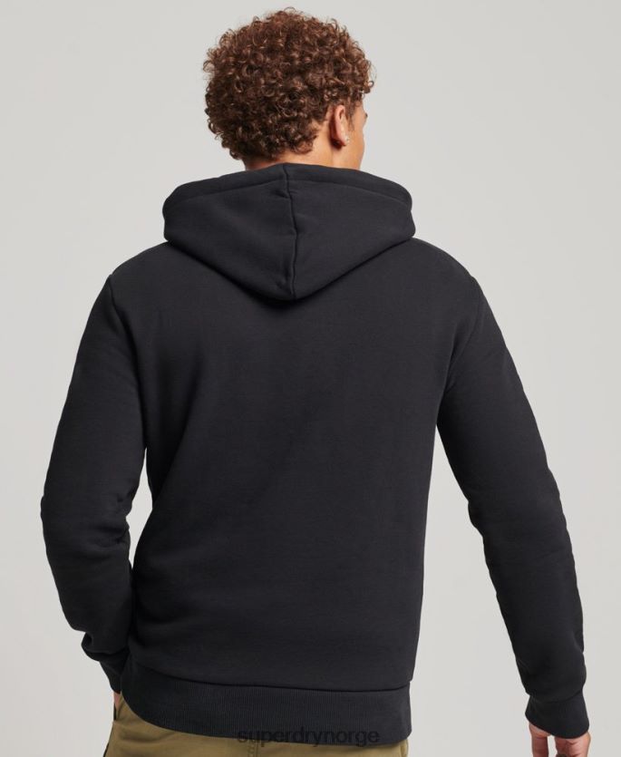 Superdry mørk grå klær 86P46D5166 vintage lightning-logo-hettegenser menn