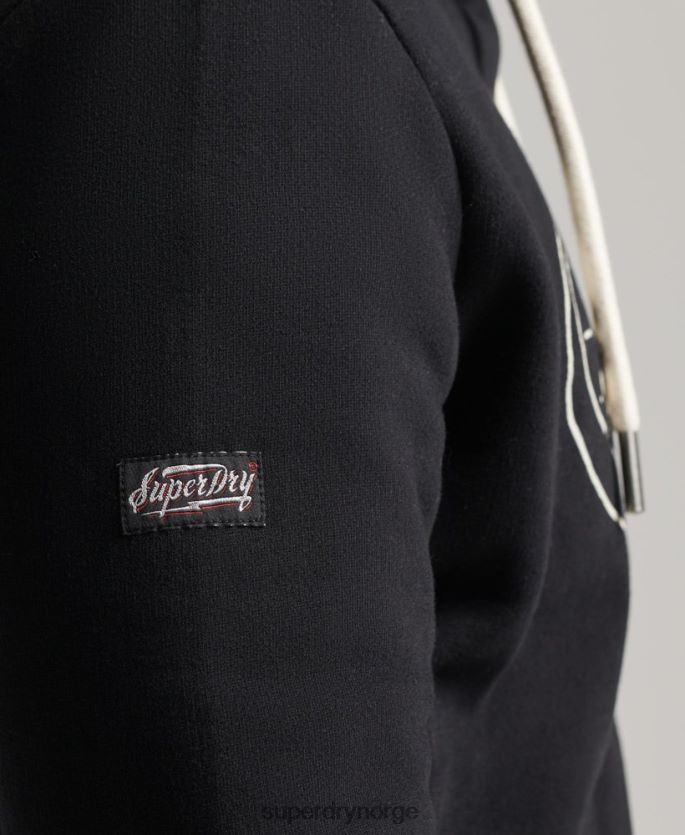 Superdry mørk grå klær 86P46D5166 vintage lightning-logo-hettegenser menn