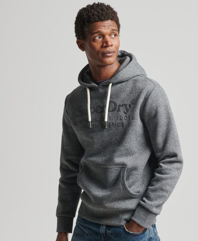 Superdry mørk grå klær 86P46D5189 spillested tonal hettegenser menn