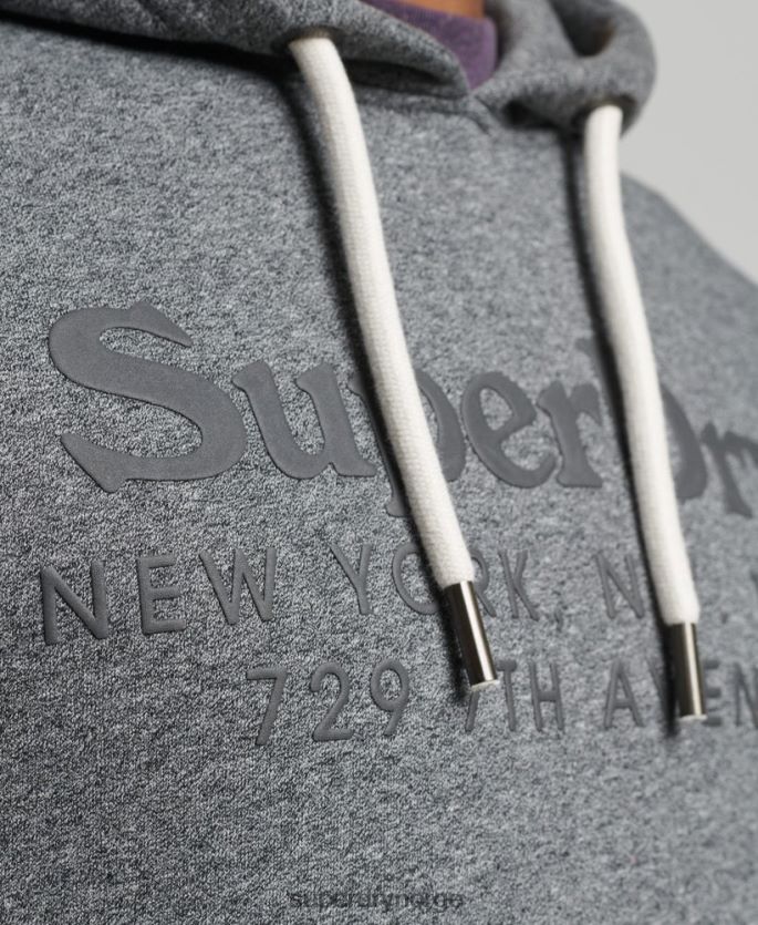 Superdry mørk grå klær 86P46D5189 spillested tonal hettegenser menn