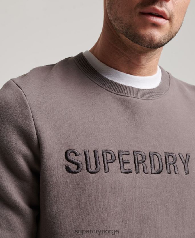 Superdry mørk grå klær 86P46D5203 selskapslogo work crew sweatshirt menn
