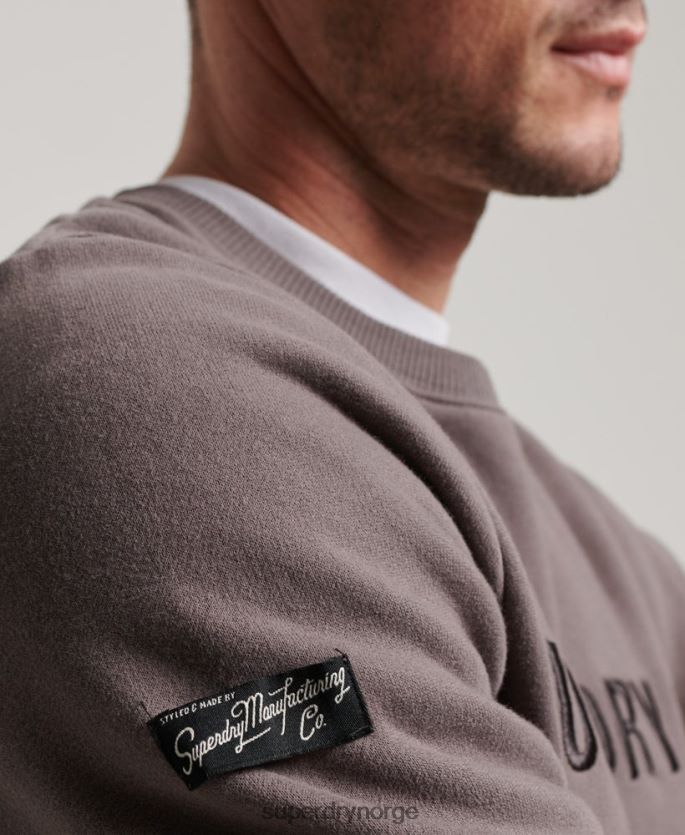 Superdry mørk grå klær 86P46D5203 selskapslogo work crew sweatshirt menn
