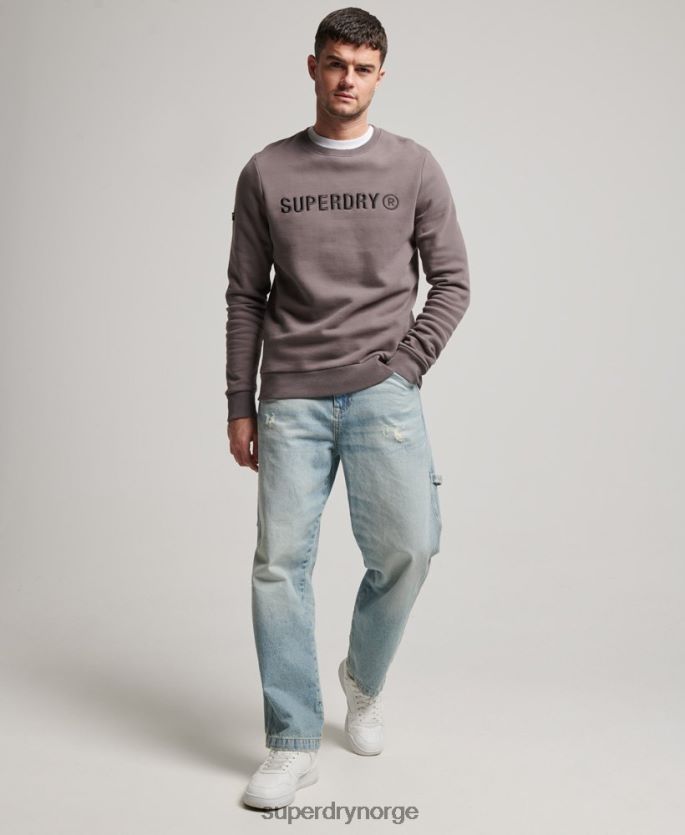 Superdry mørk grå klær 86P46D5203 selskapslogo work crew sweatshirt menn