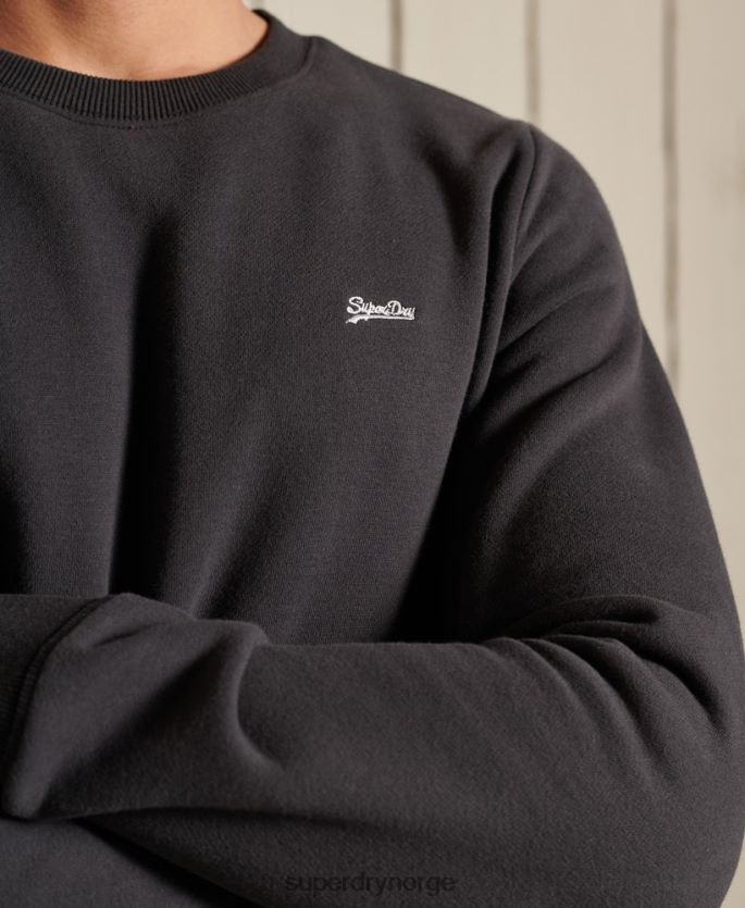 Superdry mørk grå klær 86P46D5214 vintage logo brodert crew sweatshirt menn