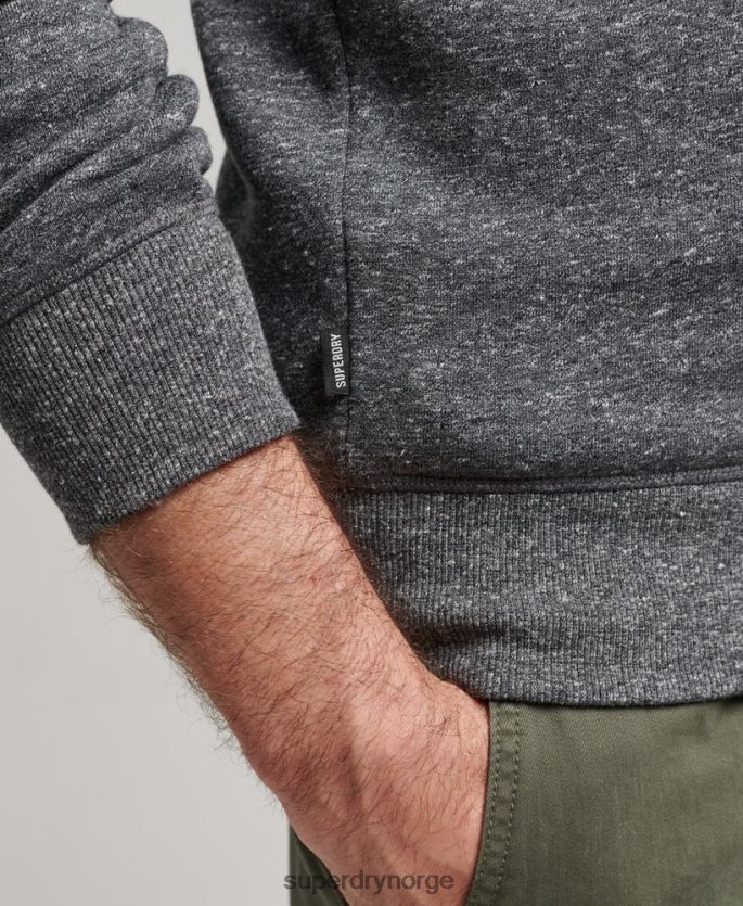 Superdry mørk grå klær 86P46D5226 genser med logobesetning i økologisk bomull menn