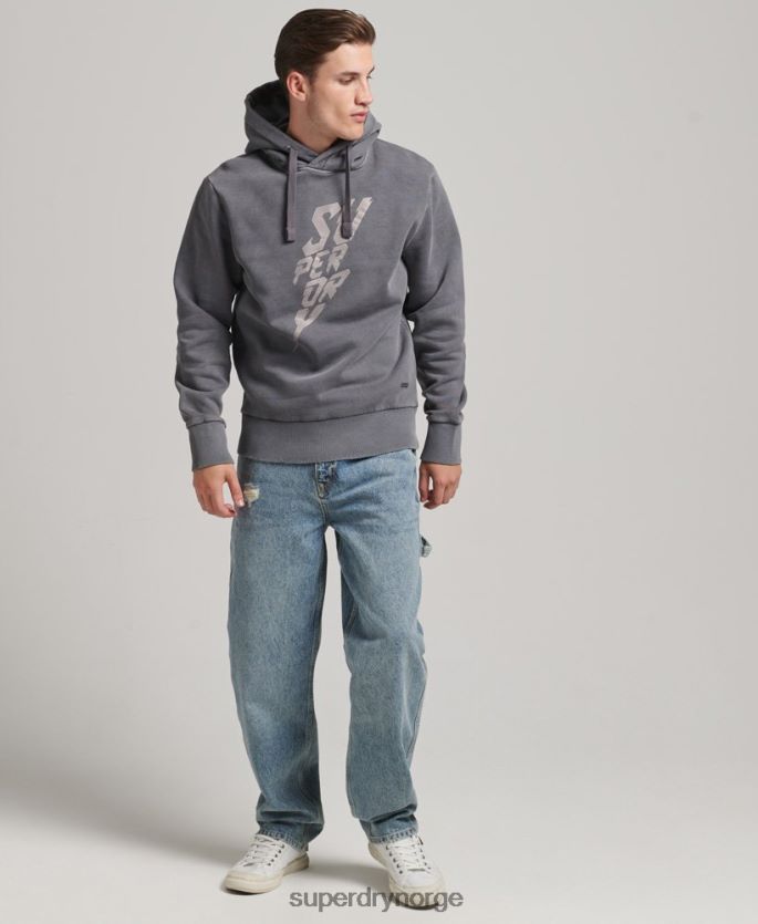 Superdry mørk grå klær 86P46D526 vintage indie mark hettegenser menn