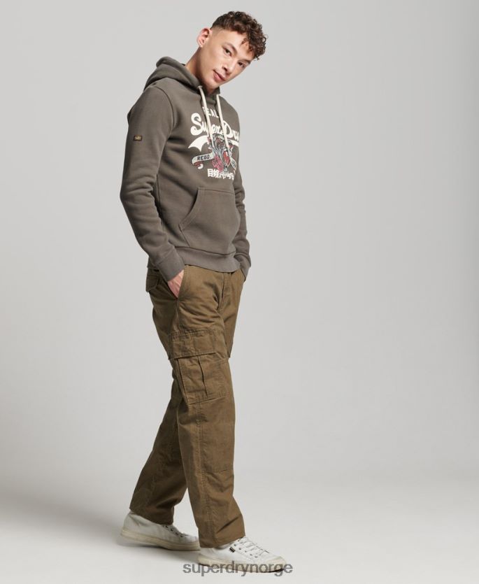 Superdry mørk grå klær 86P46D535 vintage logo-fortelling hettegenser menn