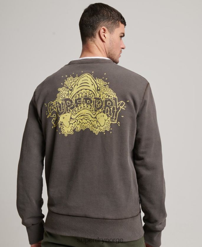 Superdry mørk grå klær 86P46D565 creatures crew sweatshirt menn