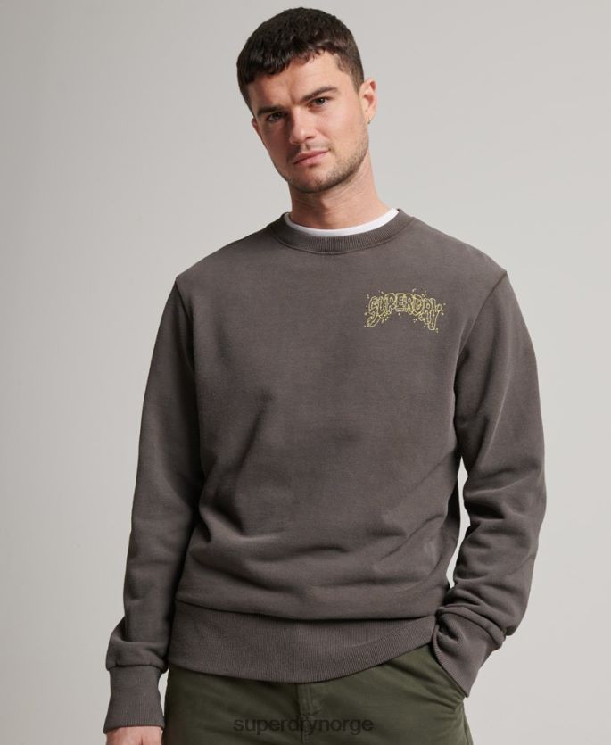 Superdry mørk grå klær 86P46D565 creatures crew sweatshirt menn