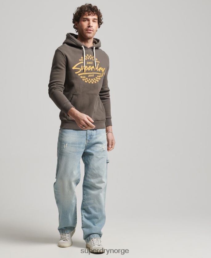 Superdry mørk grå klær 86P46D609 vintage shapers & makers hettegenser menn