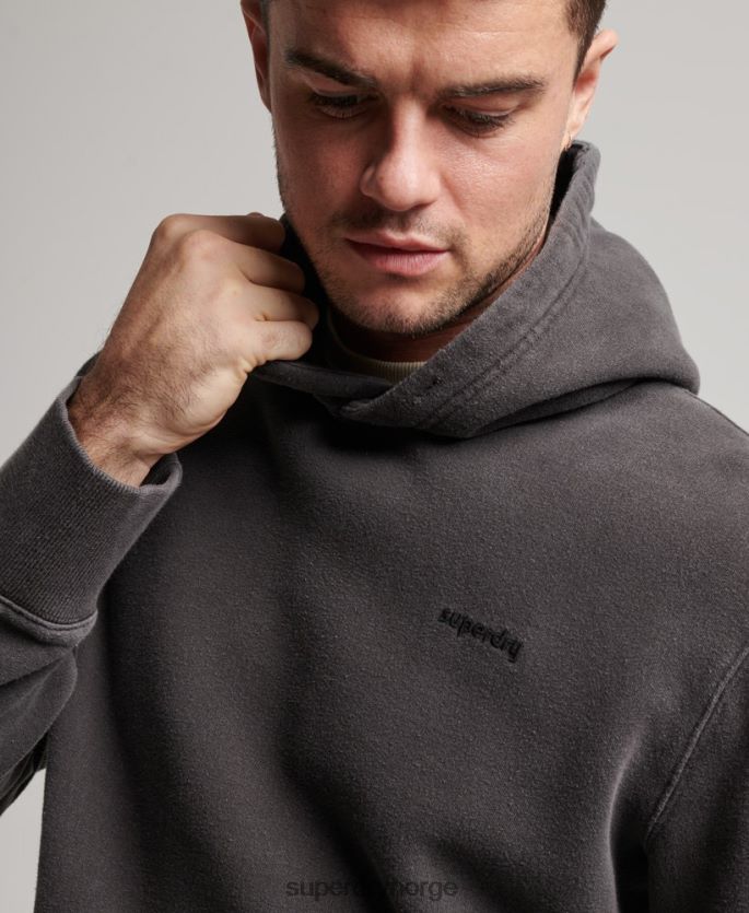 Superdry mørk grå klær 86P46D613 vintage vasket hettegenser menn