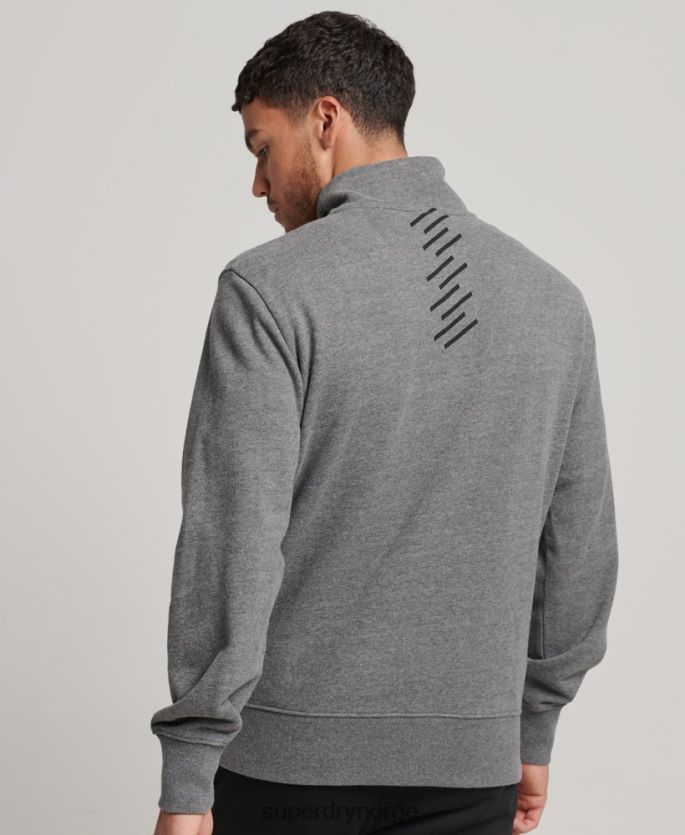 Superdry mørk grå klær 86P46D757 code core sport sweatshirt med halv glidelås menn