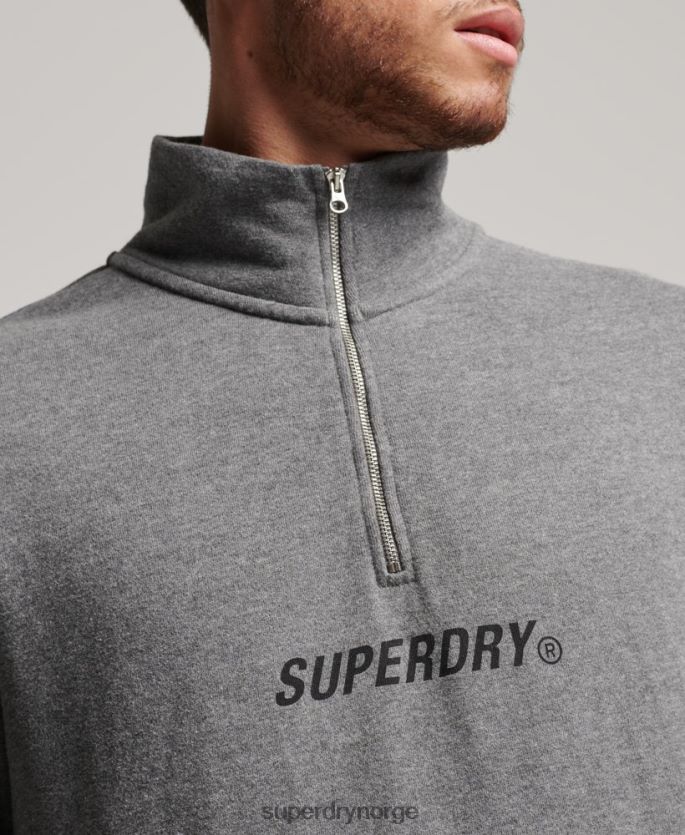 Superdry mørk grå klær 86P46D757 code core sport sweatshirt med halv glidelås menn
