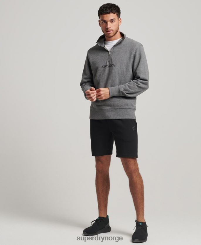 Superdry mørk grå klær 86P46D757 code core sport sweatshirt med halv glidelås menn