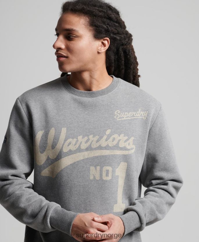 Superdry mørk grå klær 86P46D782 collegiate crew sweatshirt menn