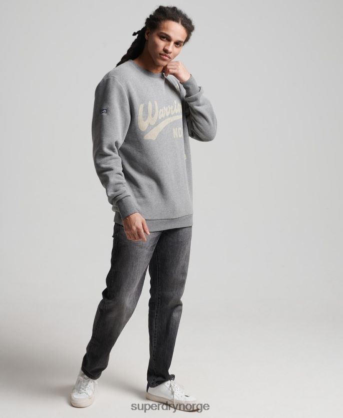 Superdry mørk grå klær 86P46D782 collegiate crew sweatshirt menn