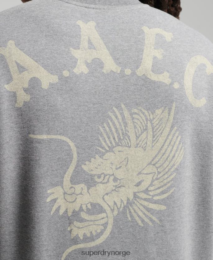 Superdry mørk grå klær 86P46D782 collegiate crew sweatshirt menn