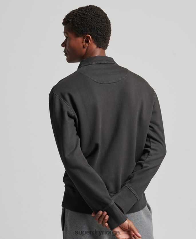 Superdry mørk grå klær 86P46D816 overfarget rugbygenser menn