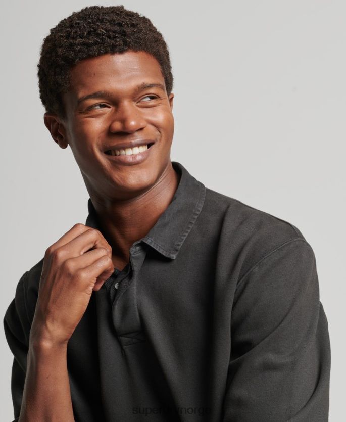 Superdry mørk grå klær 86P46D816 overfarget rugbygenser menn