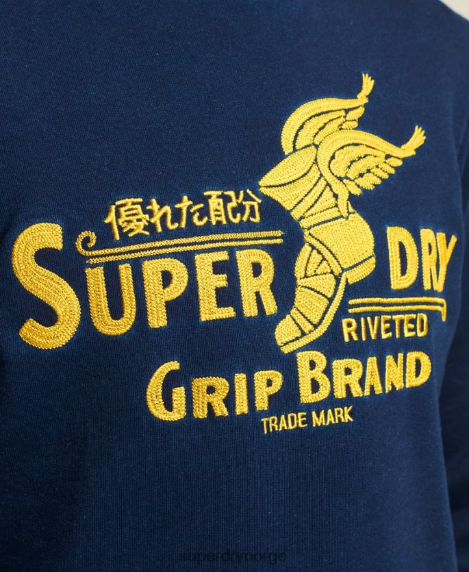 Superdry mørke blå klær 86P46D5157 wall sign crew sweatshirt menn