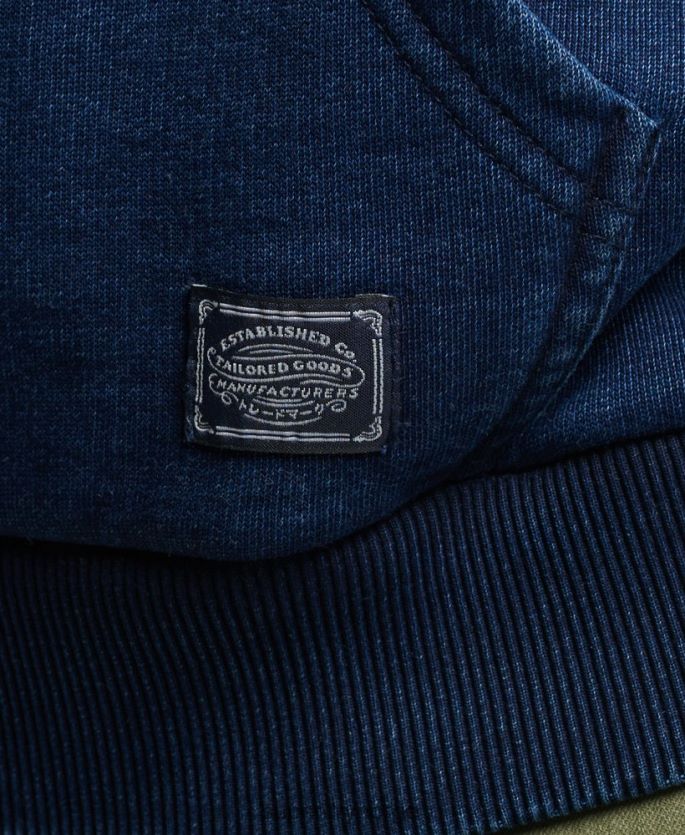 Superdry mørke blå klær 86P46D802 vintage indigo hettegenser menn