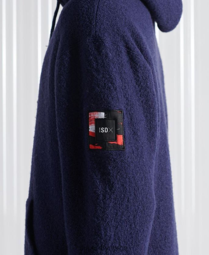 Superdry mørke blå klær 86P46D898 limited edition sdx hettegenser i ull menn