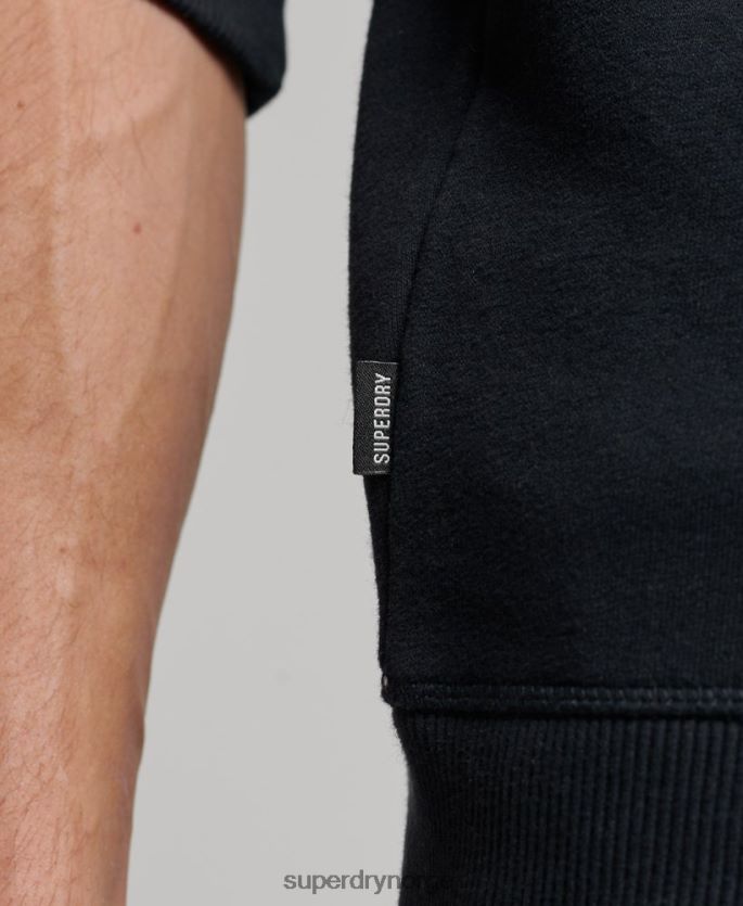 Superdry marinen klær 86P46D104 vintage logo brodert henley sweatshirt med glidelås menn