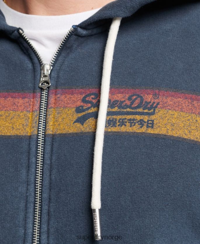 Superdry marinen klær 86P46D454 vintage logo cali hettegenser med glidelås menn