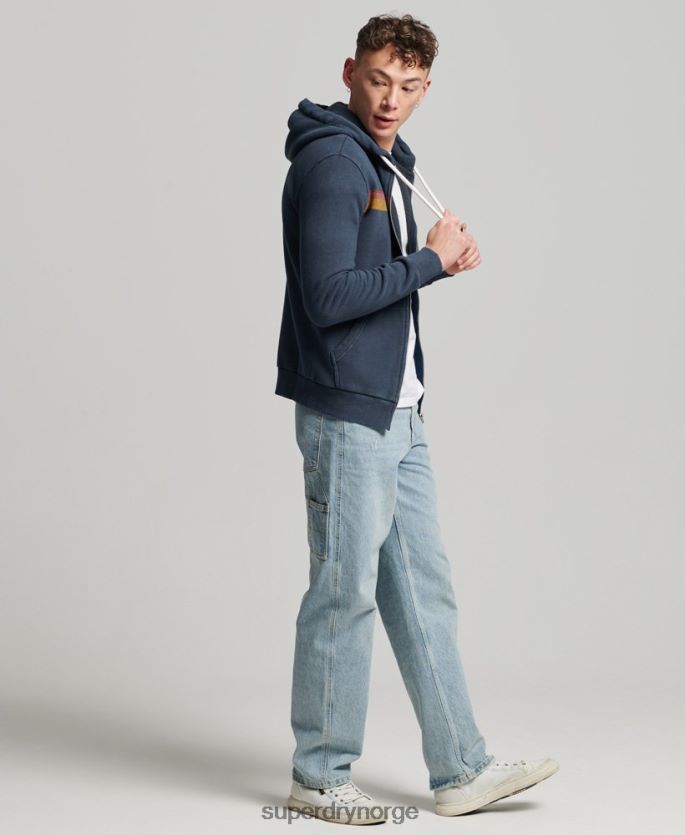 Superdry marinen klær 86P46D454 vintage logo cali hettegenser med glidelås menn