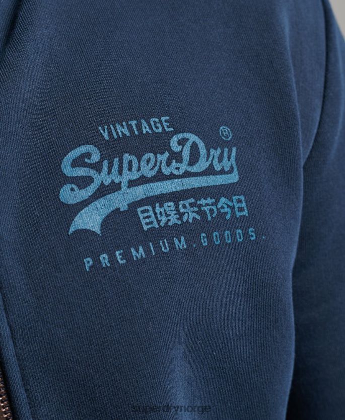 Superdry marinen klær 86P46D456 vintage logo neon hettegenser med glidelås menn