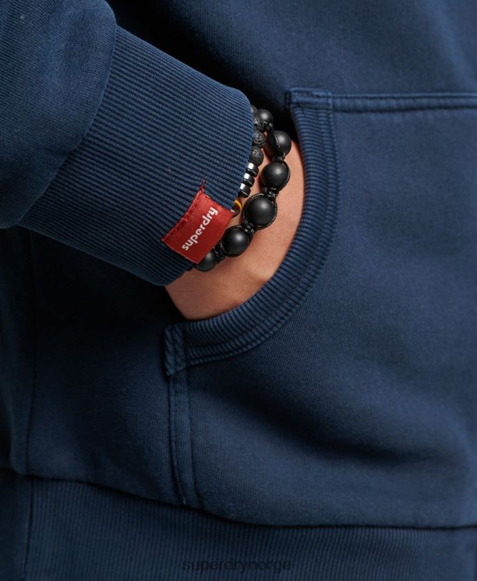 Superdry marinen klær 86P46D456 vintage logo neon hettegenser med glidelås menn