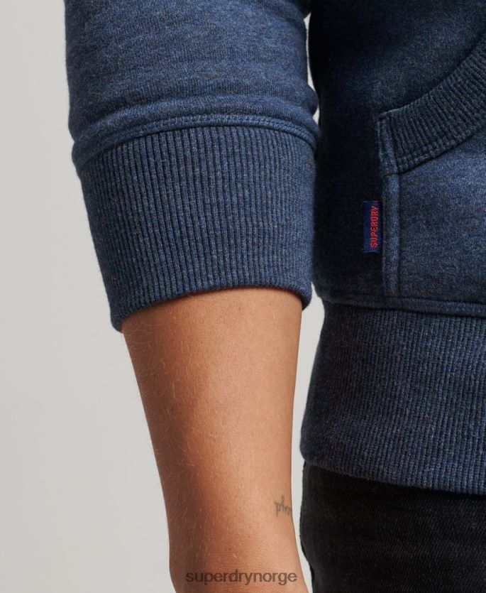 Superdry marinen klær 86P46D480 vintage logobrodert hettegenser med glidelås i økologisk bomull menn