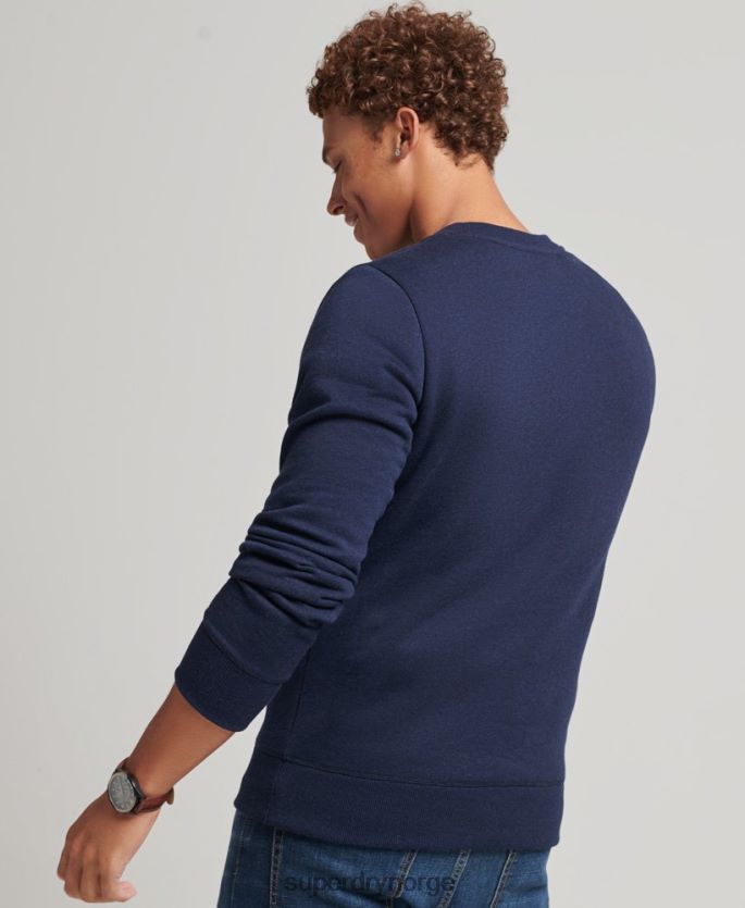 Superdry marinen klær 86P46D5020 genser med logobesetning i økologisk bomull menn