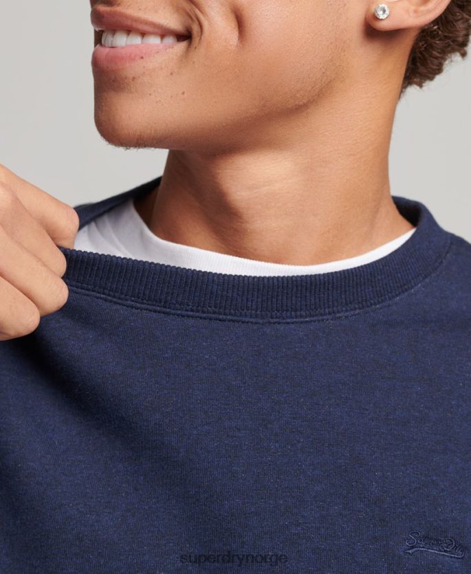 Superdry marinen klær 86P46D5020 genser med logobesetning i økologisk bomull menn