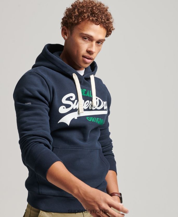 Superdry marinen klær 86P46D5035 vintage logo brus hettegenser menn