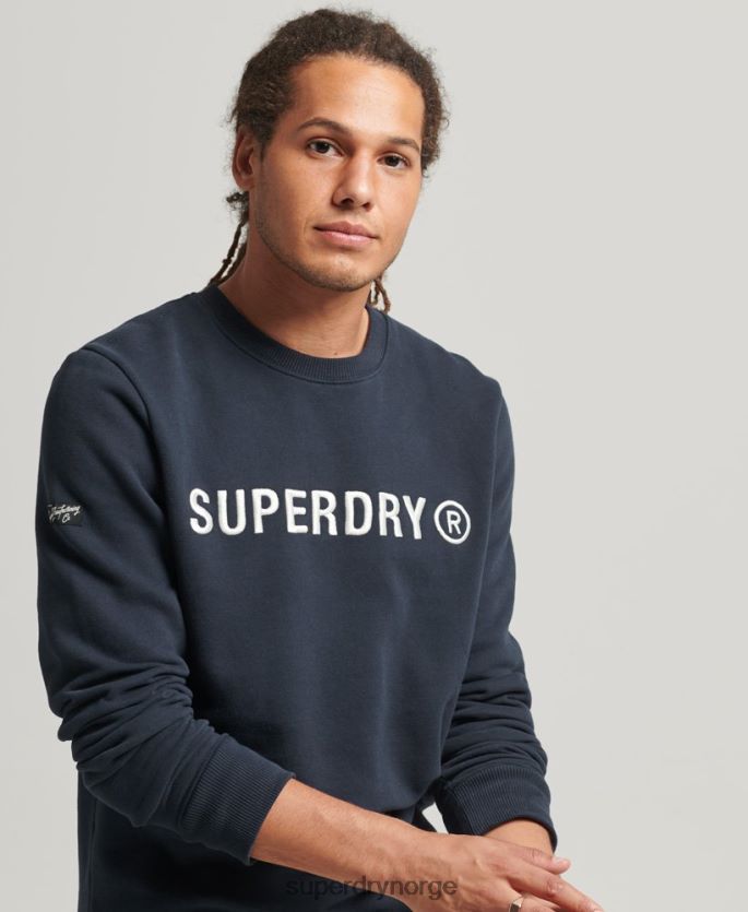 Superdry marinen klær 86P46D5061 selskapslogo work crew sweatshirt menn