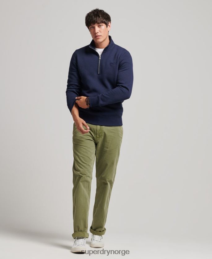 Superdry marinen klær 86P46D5062 genser med halv glidelås i økologisk bomull menn
