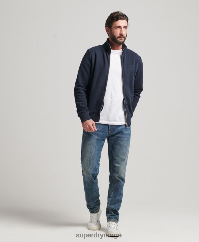 Superdry marinen klær 86P46D5085 organisk bomull vintage logo glidelås spor topp menn