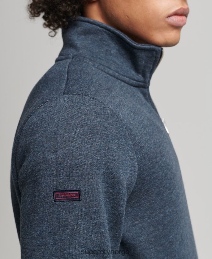 Superdry marinen klær 86P46D5086 Henley sweatshirt med vintage logo i økologisk bomull menn