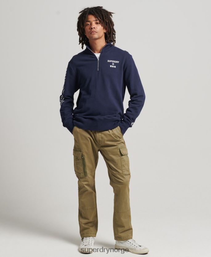 Superdry marinen klær 86P46D5091 code core sport sweatshirt med halv glidelås menn