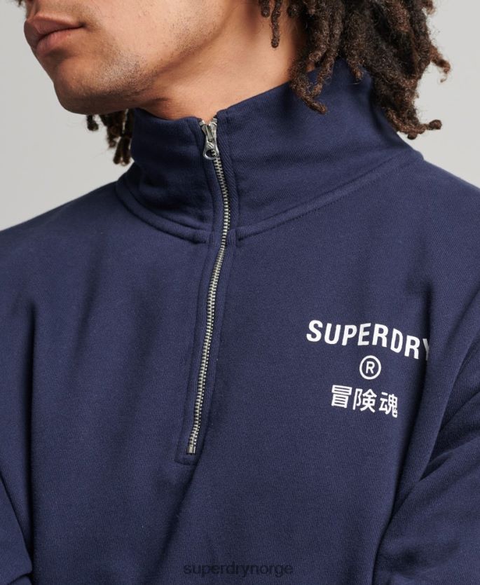 Superdry marinen klær 86P46D5091 code core sport sweatshirt med halv glidelås menn