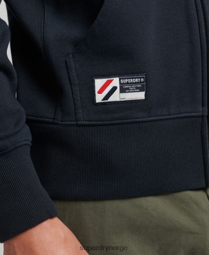 Superdry marinen klær 86P46D5151 viktig hettegenser med løs glidelås med logo menn