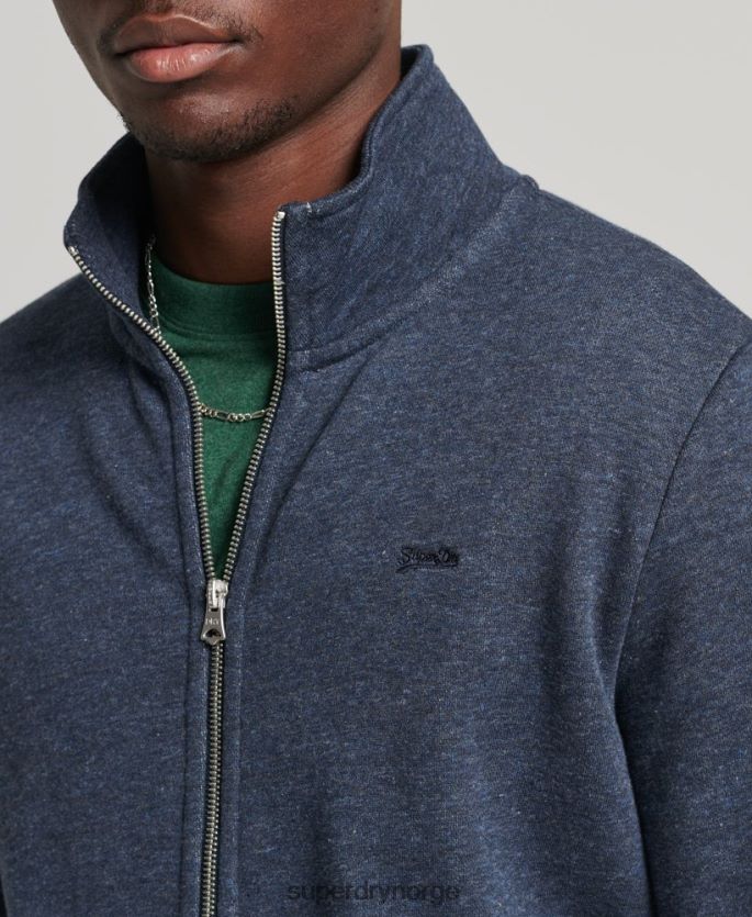 Superdry marinen klær 86P46D5154 organisk bomull vintage logo glidelås spor topp menn