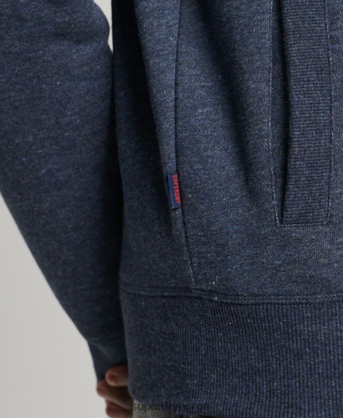 Superdry marinen klær 86P46D5154 organisk bomull vintage logo glidelås spor topp menn