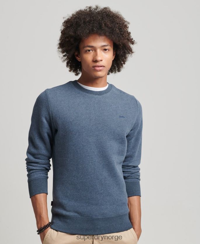 Superdry marinen klær 86P46D5165 genser med logobesetning i økologisk bomull menn