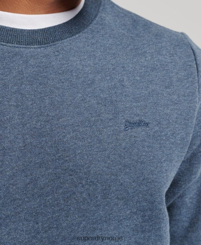 Superdry marinen klær 86P46D5165 genser med logobesetning i økologisk bomull menn