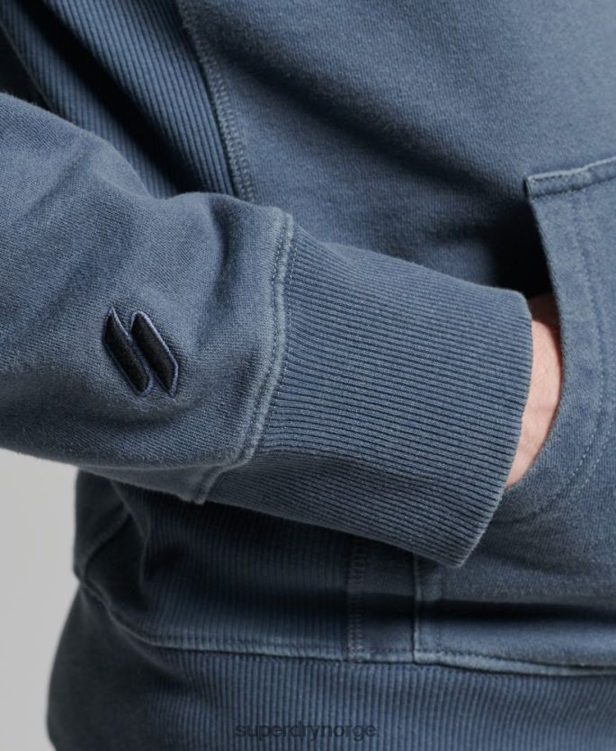 Superdry marinen klær 86P46D5180 kode logo plagg fargestoff løs hettegenser menn