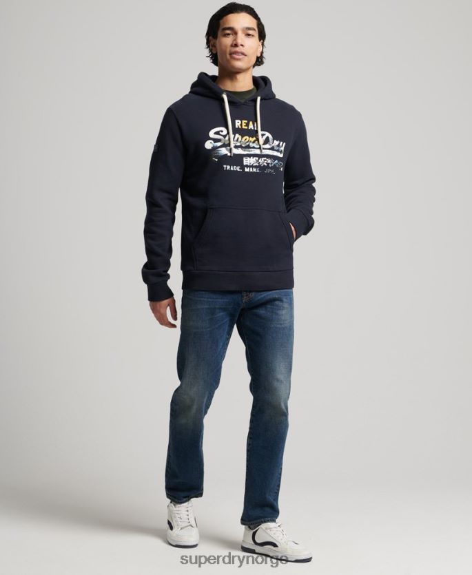 Superdry marinen klær 86P46D5186 vintage logo-fortelling hettegenser menn